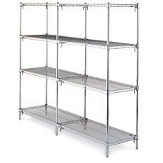 Metro Super Adjustable Super Erecta shelving starter and add-on units, end-to-end