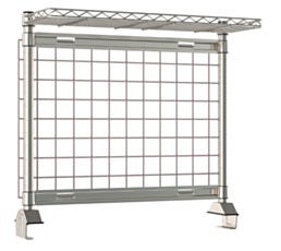 productivity riser with 1 shelf and smartwall grid for 36