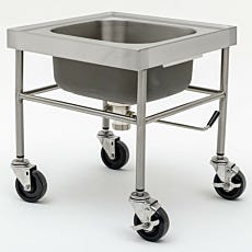Mobile soak sink with marine edge and casters