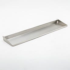 Photo of a medium-size solid stainless steel shelf with mounting hooks
