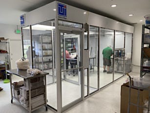 Modular hardwall cleanroom for vape juice manufacturing