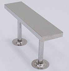 Stainless Steel Floor Mount Gowning Bench
