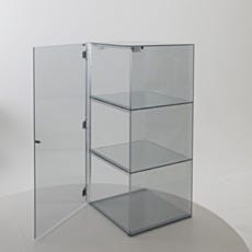 3-chamber 1-door clean room storage cabinet in SDPVC standing open