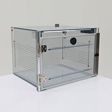 Plastic desiccator cabinet in SDPVC with 1 chamber and adjustable shelving