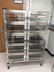 10 Chamber acrylic desiccator cabinet on wheels