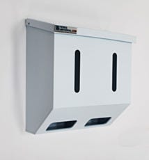 2 Compartment Wall Mounted Polypropylene Gloves Dispenser