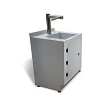 Rinsing/drying sink station in polypropylene with touch-free stainless steel tap