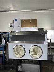 Custom polypropylene glovebox isolator with ULPA filtration for 3D printing