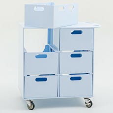 6 drawer mobile cart with one drawer sitting on top