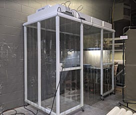 A class 100 portable cleanroom softwall booth for assembling agricultural robotics