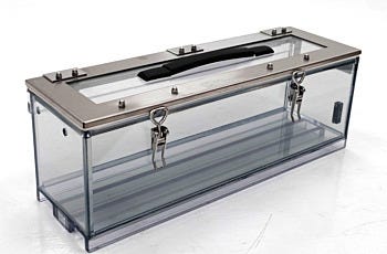 Portable dry box desiccator with nitrogen gas port