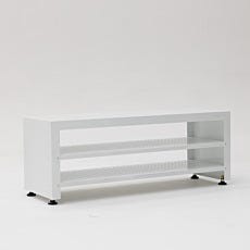 Powder coated steel bootie rack gowning bench