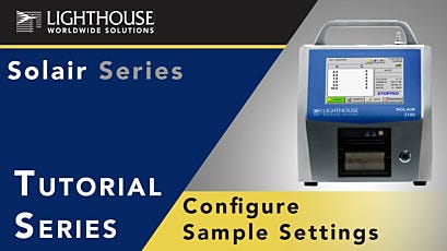 Solair Airborne Particle Counter Tutorial on Sample Settings by LWS