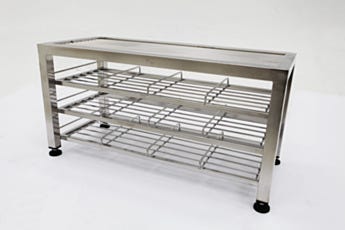 Stainless Steel Rod Top Bootie Rack for Gowning Bench