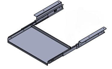 drawing of custom roll-out keyboard tray