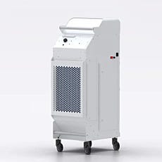 full view of sanuvair m8 core with mobile cart