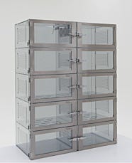 10-Chamber Static-Dissipative PVC IsoDry Desiccator Cabinet