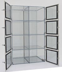 Desiccator Cabinet 8 Chamber Wafer box Static Dissipative PVC Open
