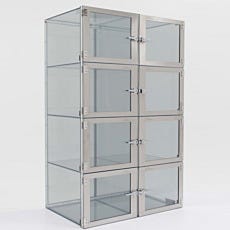 Desiccator Cabinet 8 Chamber Wafer Box Static Dissipative PVC