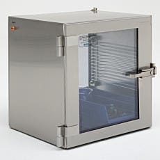 Stainless steel adjustable shelves desiccator with open door and SDPVC