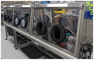 Stainless steel double sided glovebox