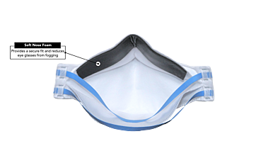 White 3-fold polypropylene fiber and filter N95 protective face mask internal