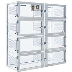 Smart nitrogen desiccator cabinet in acrylic with 8 chambers and automatic RH control