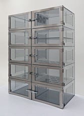 Smart nitrogen dry cabinet in SDPVC with 10 chambers and automatic RH control