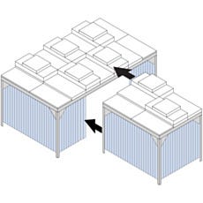 Diagram of connecting modular cleanrooms with softwall curtains