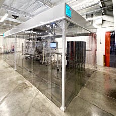 Softwall Cleanroom Installation with Curtains
