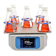 Solaris 2000 Open-Air Orbital Shaker by Thermo Fisher Scientific shown with beakers on included platform