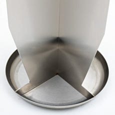 Electropolished stainless steel cleanroom stool base with welded panel construction