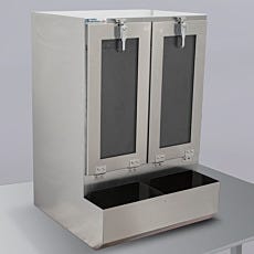 Cleanroom Stainless Steel 2 Chamber Table Top Garment Dispenser