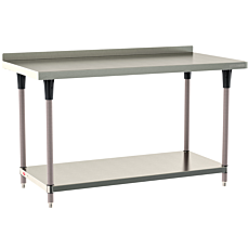 304 Stainless Steel TableWorx Work Tables with Metroseal Legs, Under Shelf, and Optional Backsplash by Metro