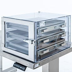Static-dissipative PVC desiccator cabinet single chamber side view