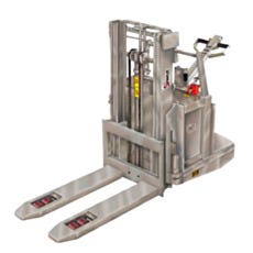 SuperLift's stainless steel walkie fork over stacker