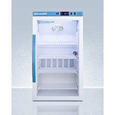 counter height refrigerator with closed glass panel door