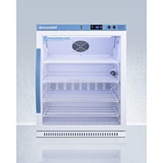 counter height refrigerator with closed glass panel door