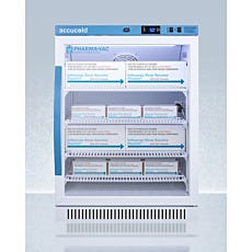 ADA height refrigerator with closed glass panel door