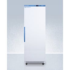 upright refrigerator with closed door