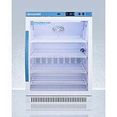 ADA height refrigerator with closed glass panel door
