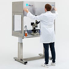 universal vertical laminar flow hood with stainless steel frame