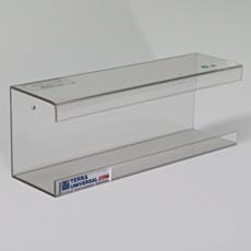 Large single-compartment tissue box holder in clear static-dissipative PVC