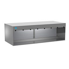 render of fully stainless steel universal benchtop horizontal laminar flow hood, 8 feet wide