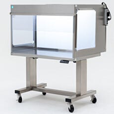 Stainless steel benchtop laminar flow hoof with HEPA filtration