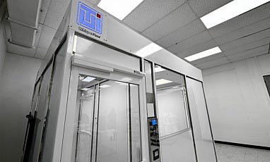 off to the left shot of top half of usp compounding cleanroom