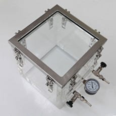 plexiglass vacuum chamber, removable top lid with glass window