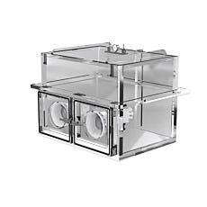 vacuum  glove box render with two front-side glove ports