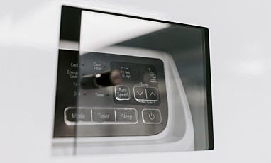 close up of control panel for air conditioner