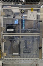 Valuline benchtop SDPVC desiccator cabinet storing electrical components